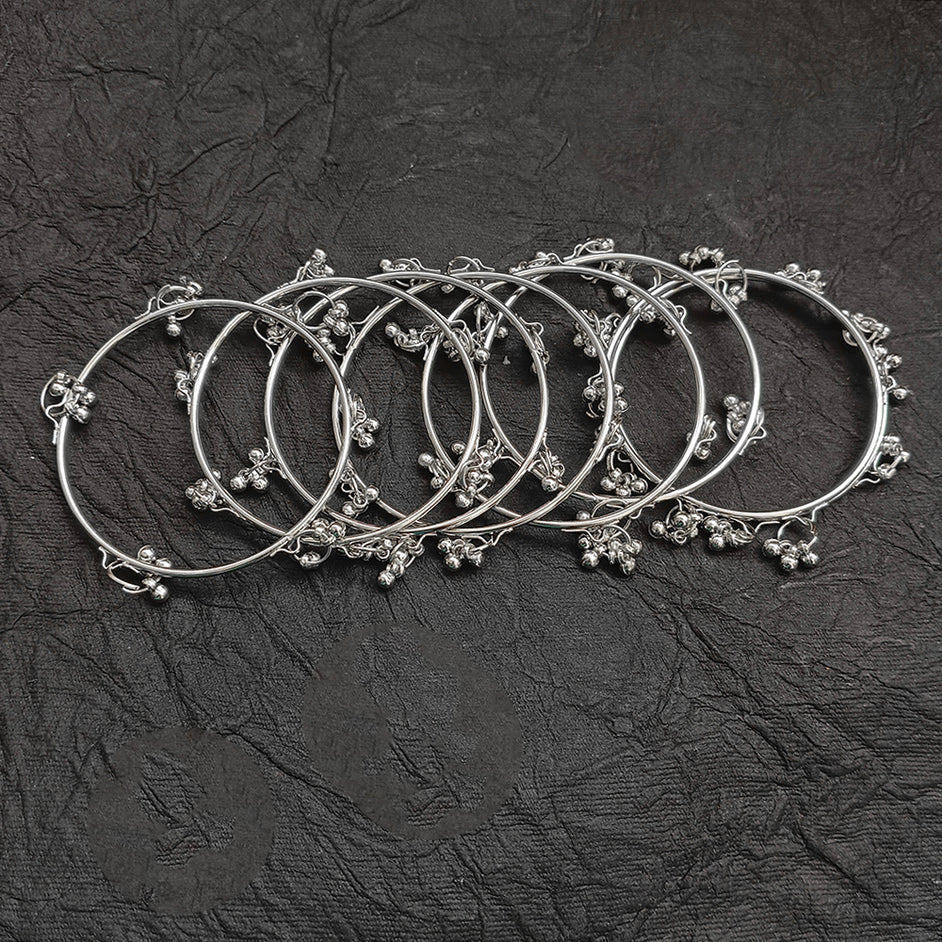 Urthn Silver Plated Viral Designer Kashmiri Bangles Set (8 Piece in Set) - Pack of 3