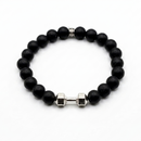 Urthn Premium Matte Stone Bracelet with Dumbbell Charm(Pack of 6)