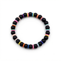Urthn Minimalist Black Beaded Bracelet(Pack of 6)