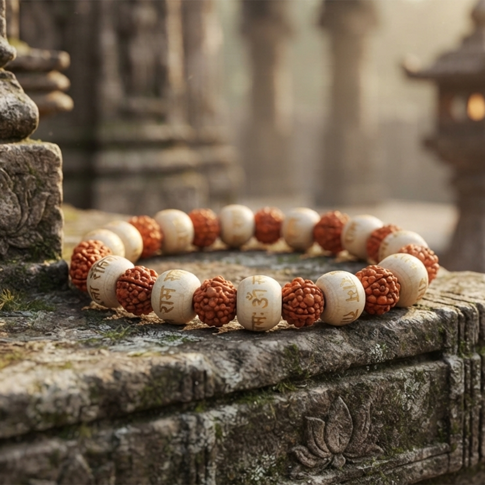 Urthn Handcrafted Spiritual Rudraksh Beads Bracelet