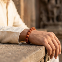 Urthn Handcrafted Spiritual Rudraksh Beads Bracelet(Pack of 6)