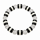 Urthn Trendy Black And White Beads Bracelet for Women & Men's(Pack Of 3 )