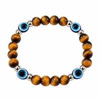 Urthn Trendy Tiger Beads Bracelet with Evil Eye Charms for Women & Men's(Pack Of 3 )