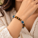Urthn Trendy Tiger Beads Bracelet with Evil Eye Charms for Women & Men's(Pack Of 3 )