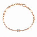 Urthn Everglow Rose Gold Plated Round Shape American Diamond  Bracelet for Women(Pack Of 6)