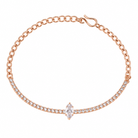 Urthn Everglow Rose Gold Plated Tear Drop Shape American Diamond  Bracelet for Women(Pack Of 6)