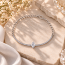 Urthn Everglow Silver Plated Rectangle Shape American Diamond Fashion Bracelet for Women