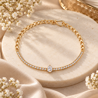 Urthn Everglow Rose Gold Plated Round Shape American Diamond  Bracelet for Women