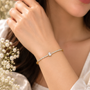 Urthn Everglow Rose Gold Plated Round Shape American Diamond  Bracelet for Women(Pack Of 6)