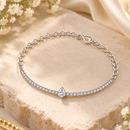 Urthn Everglow Silver Plated Tear Drop Shape American Diamond Fashion Bracelet for Women(Pack Of 6)