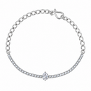 Urthn Everglow Silver Plated Tear Drop Shape American Diamond Fashion Bracelet for Women(Pack Of 6)