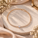 Urthn Everglow Rose Gold Plated Rectangle Shape American Diamond  Bracelet for Women