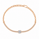Urthn Everglow Rose Gold Plated Square Shape American Diamond  Bracelet for Women(Pack Of 6)