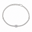 Urthn Everglow Silver Plated Round Shape American Diamond Fashion Bracelet for Women(Pack Of 6)