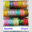 Chitra Bangles Multi Color Glass Bangle (8 Piece In One Box)