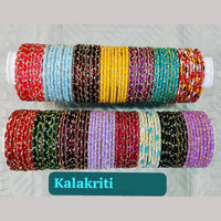Chitra Bangles Multi Color Glass Bangle (12 Piece In One Box)