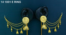 Mahavir  Gold Plated Jhumki Earrings With Kan Chain