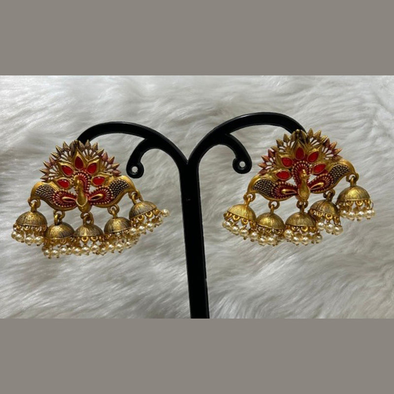 Infinity Jewels Gold Plated Jhumki Earrings