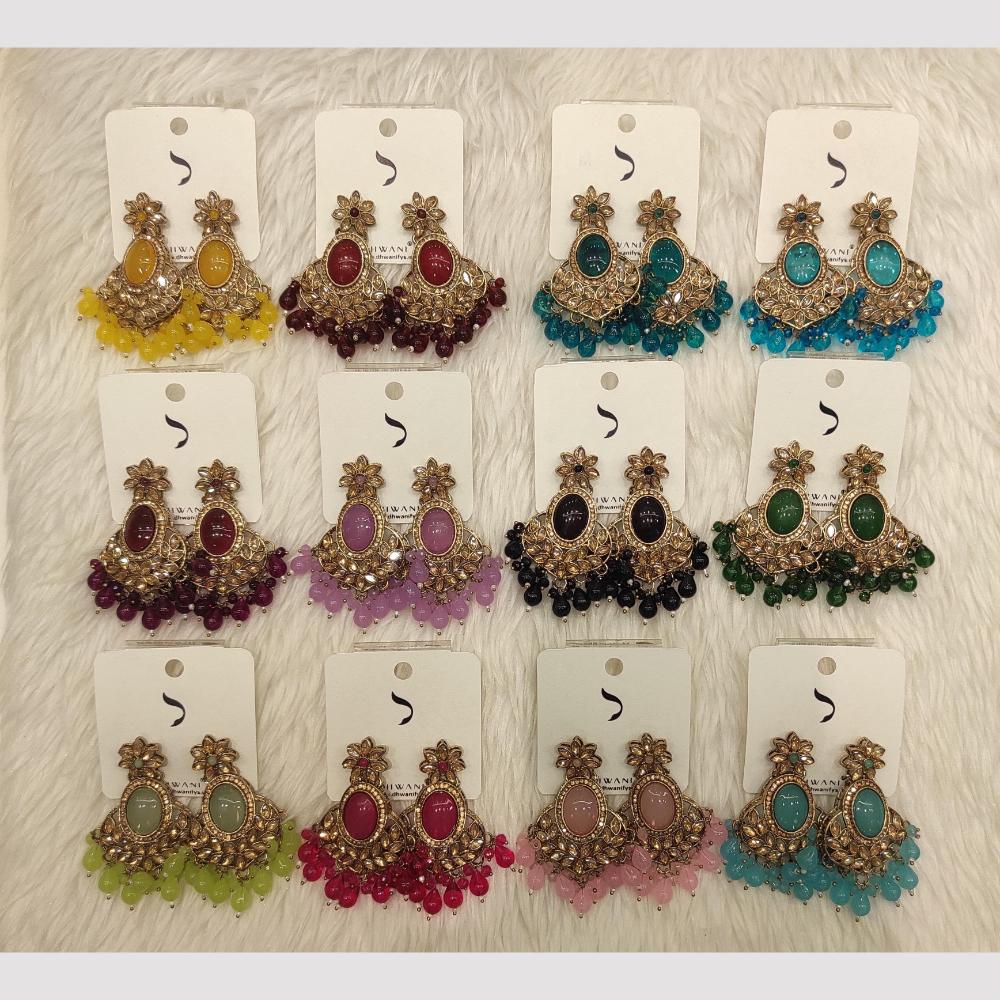 Dhwani Gold Plated Crystal And Austrian Stone Dangler Earrings