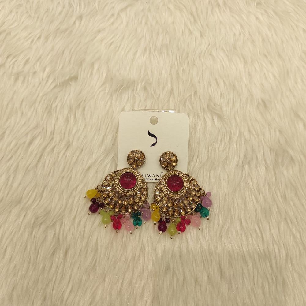 Dhwani Gold Plated Crystal And Austrian Stone Dangler Earrings
