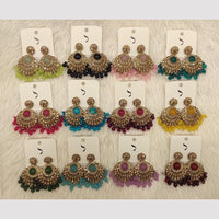 Dhwani Gold Plated Crystal And Austrian Stone Dangler Earrings