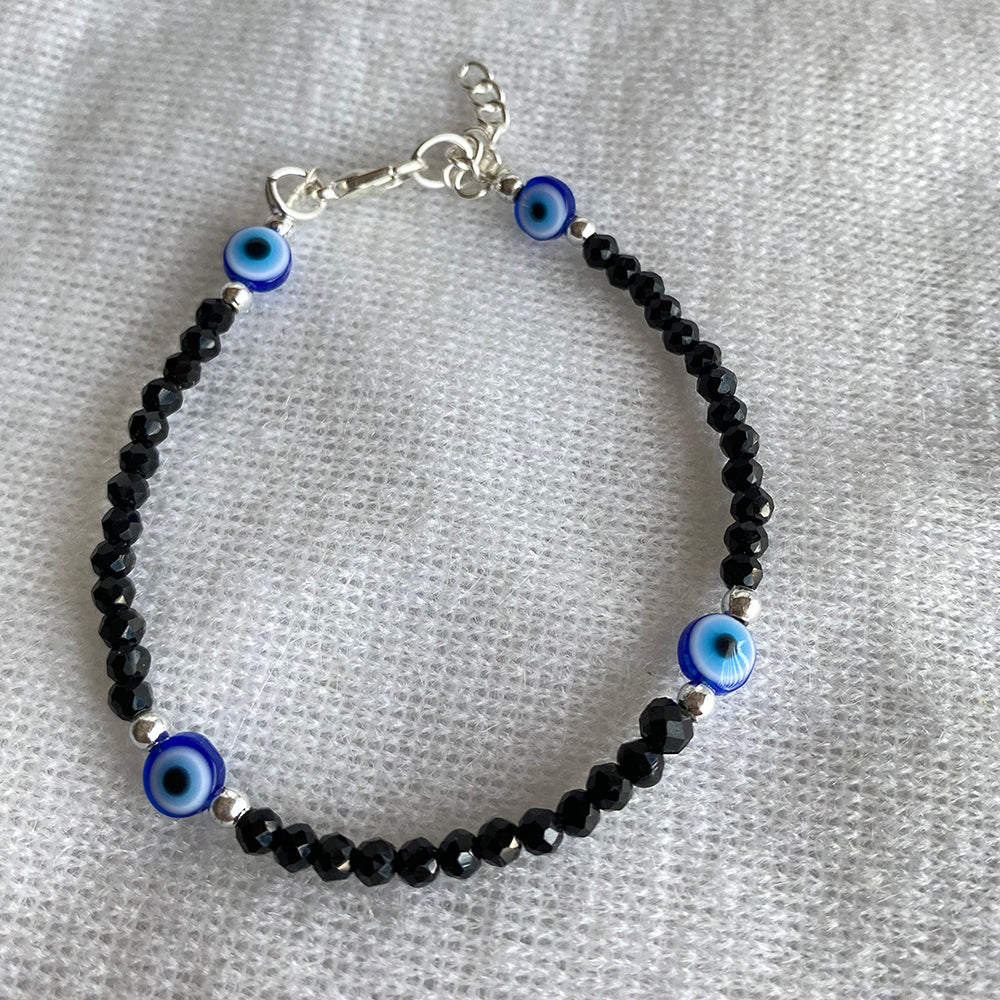 Mahavir Silver Plated Evil Eye Bracelet