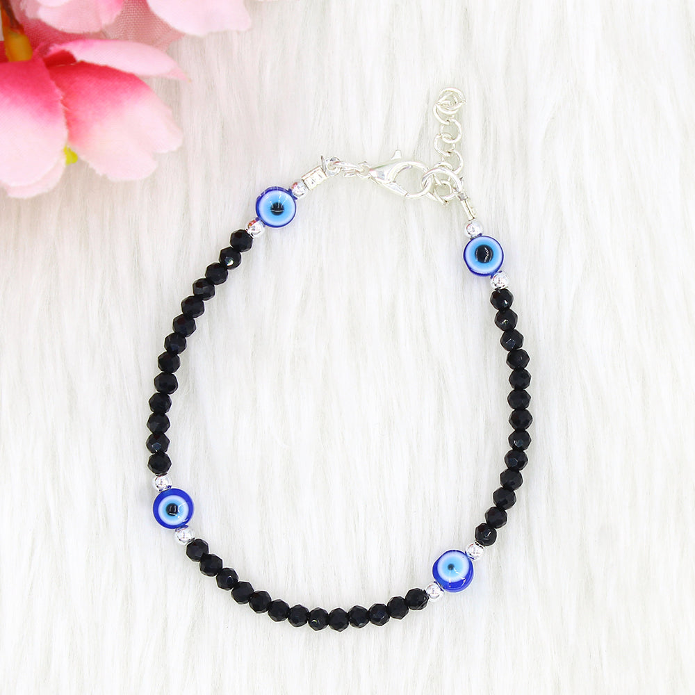 Mahavir Silver Plated  Evil Eye Bracelet