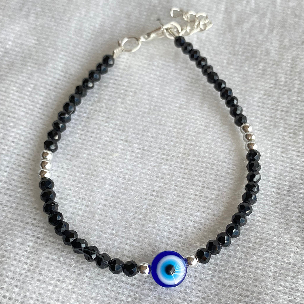 Mahavir Silver Plated Evil Eye Bracelet