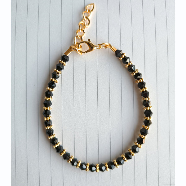 Mahavir Gold Plated Beads Bracelet