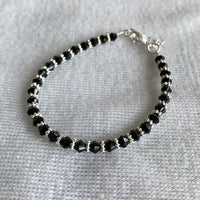 Mahavir Silver Plated Beads Bracelet
