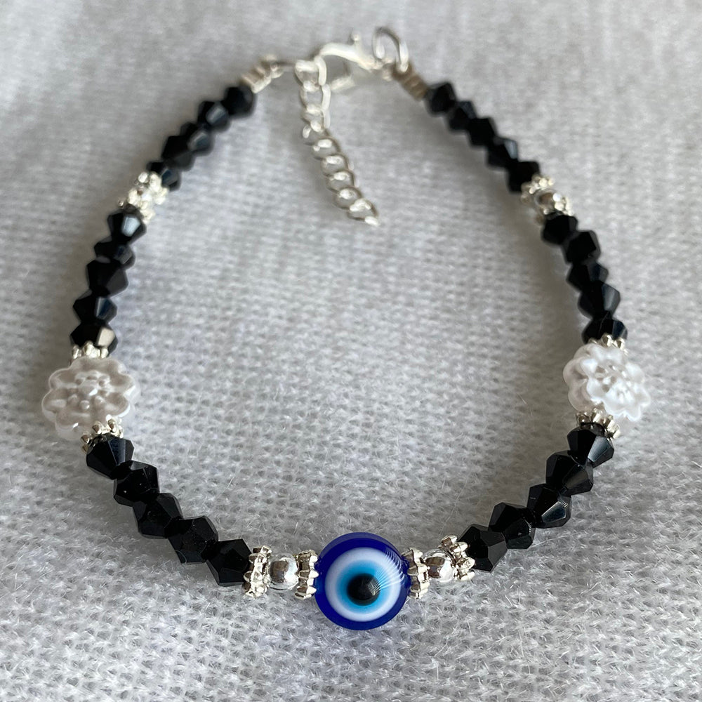 Mahavir Silver Plated Evil Eye Bracelet