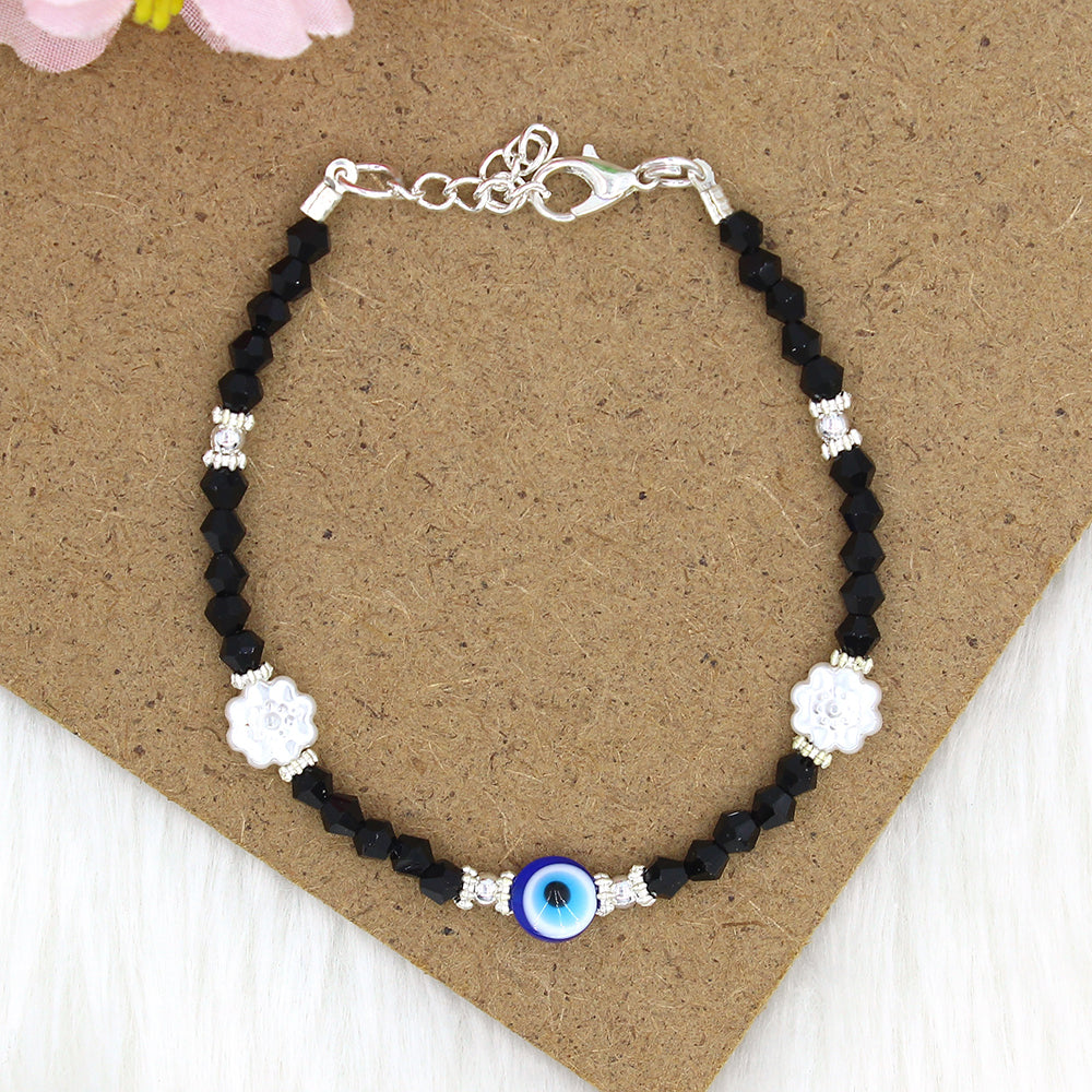 Mahavir Silver Plated  Evil Eye Bracelet