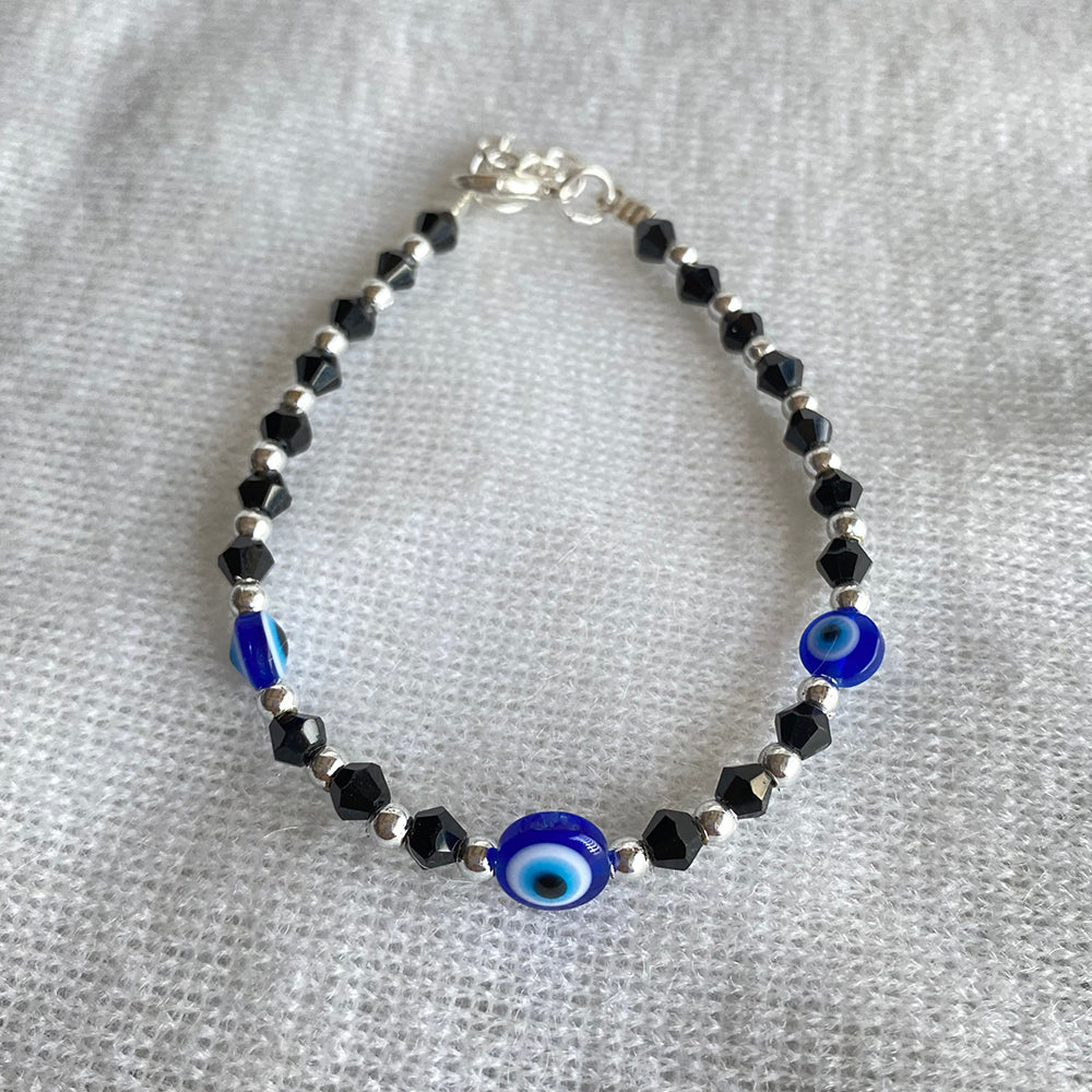 Mahavir Silver Plated Evil Eye Bracelet