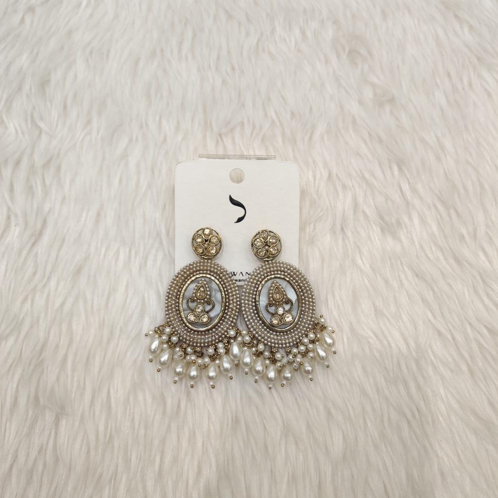 Dhwani Gold Plated Crystal Stone And Beads Dangler Earrings