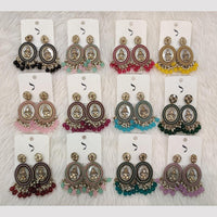 Dhwani Gold Plated Crystal Stone And Beads Dangler Earrings