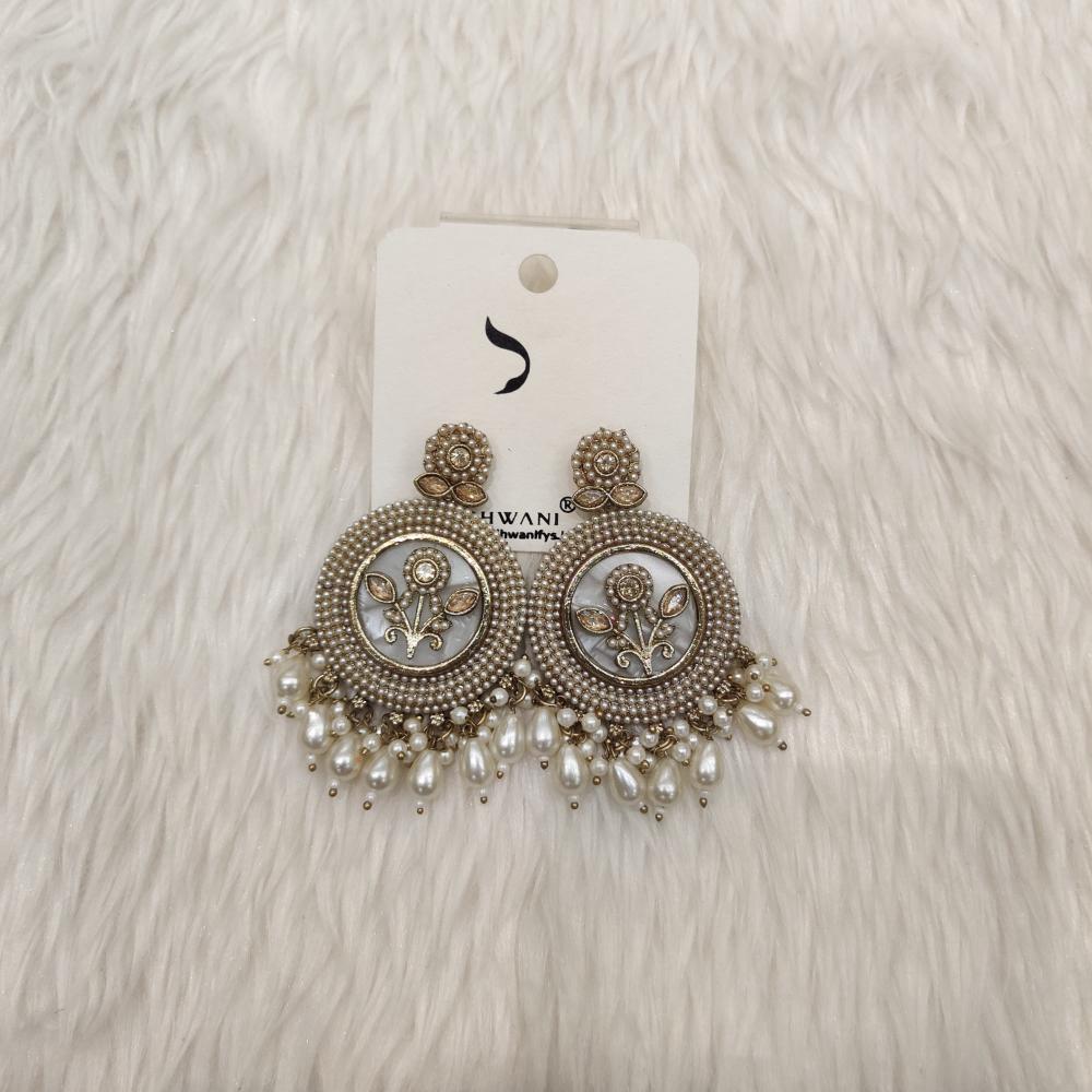 Dhwani Gold Plated Crystal Stone And Beads Dangler Earrings