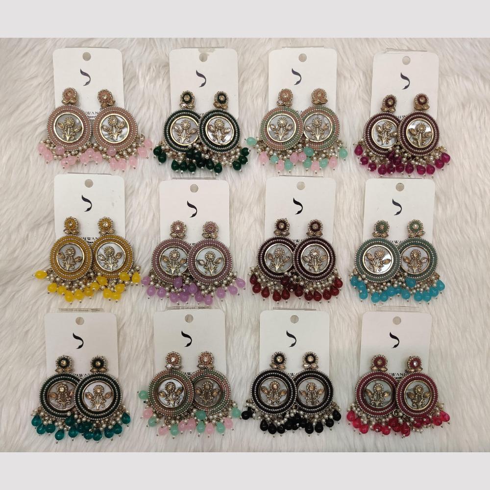 Dhwani Gold Plated Crystal Stone And Beads Dangler Earrings