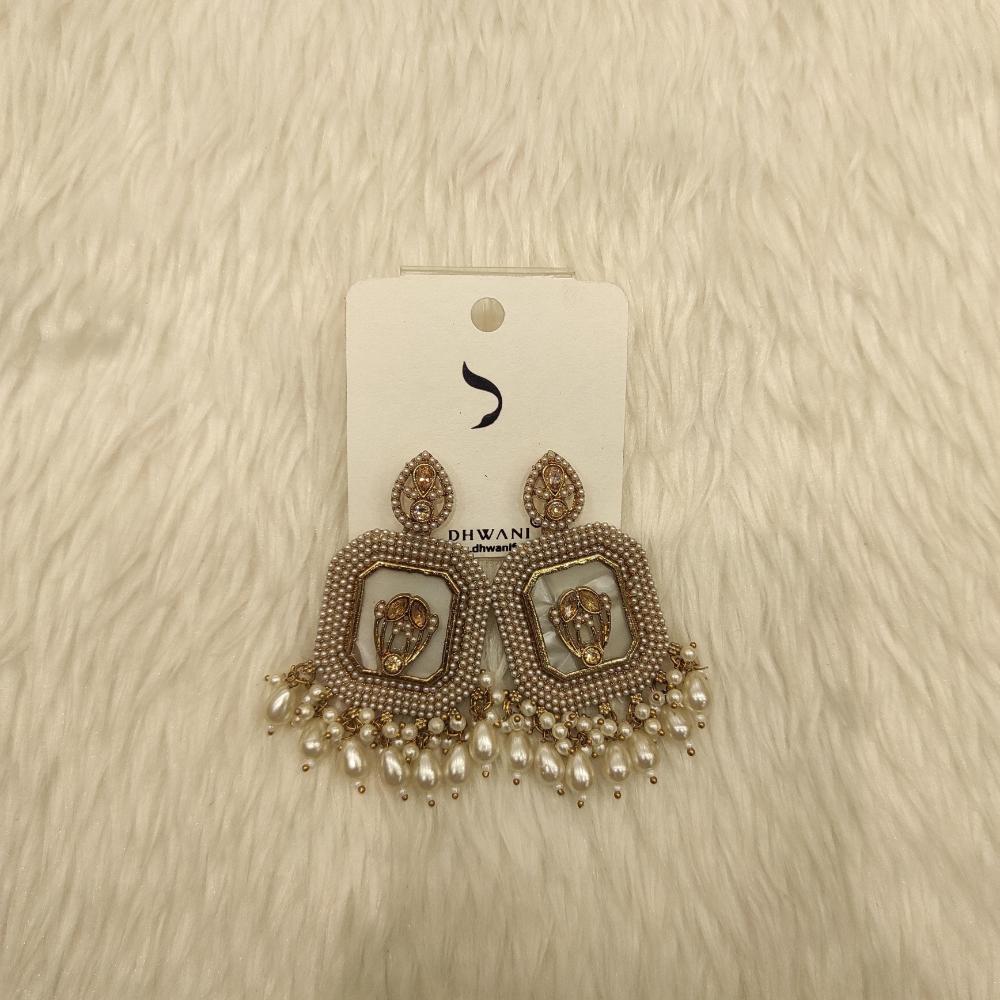 Dhwani Gold Plated Crystal Stone And Beads Dangler Earrings