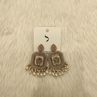 Dhwani Gold Plated Crystal Stone And Beads Dangler Earrings