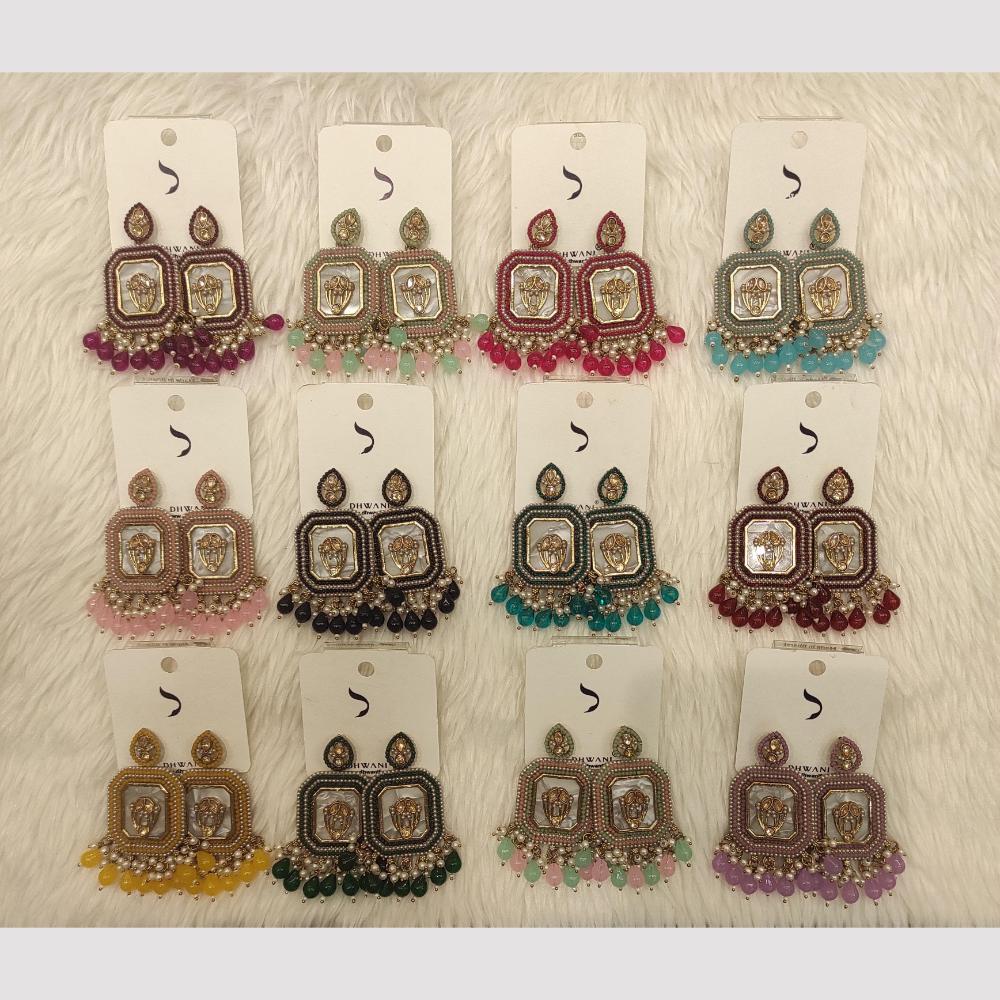 Dhwani Gold Plated Crystal Stone And Beads Dangler Earrings