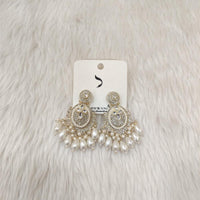 Dhwani Gold Plated Pota And Austrian Stone Beads Dangler Earrings
