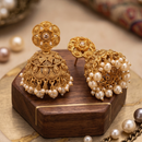 Wearhouse Fashion Classy Pota Stone And Pearl Jhumki Earrings