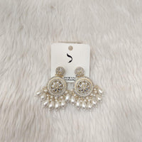 Dhwani Gold Plated Pota And Austrian Stone Beads Dangler Earrings