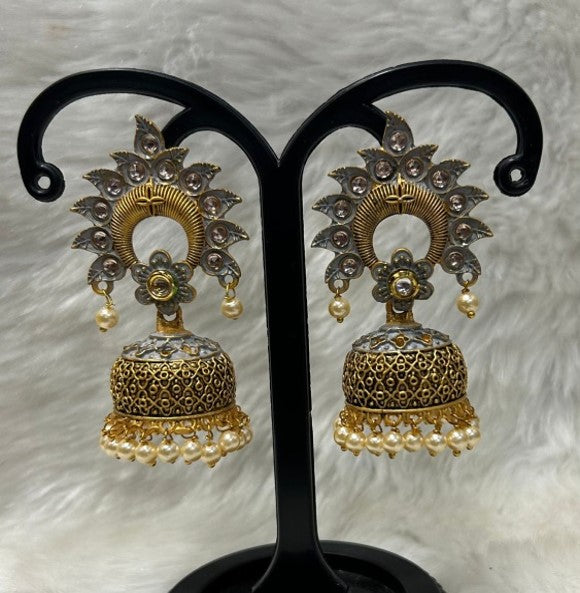 Infinity Jewels Gold Plated Jhumki Earrings