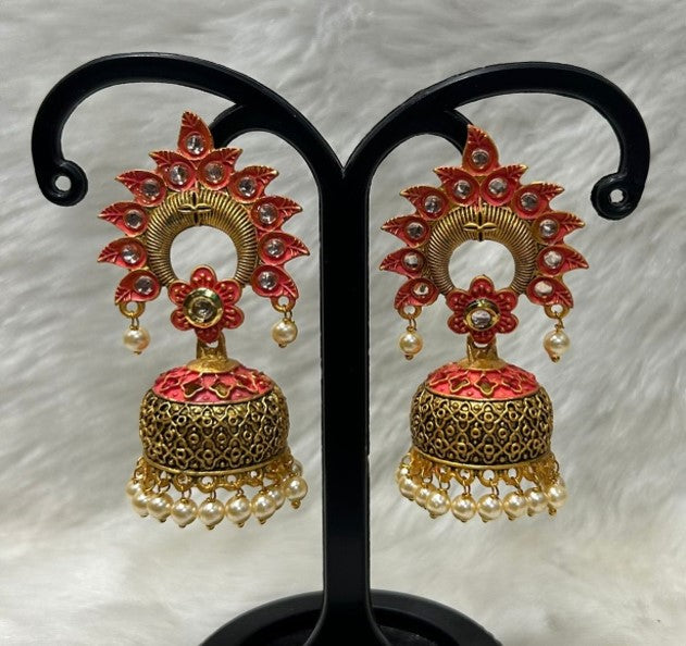 Infinity Jewels Gold Plated Jhumki Earrings