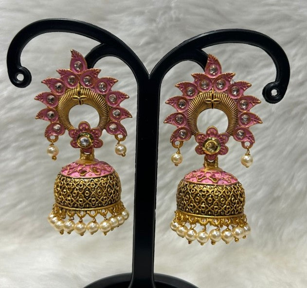 Infinity Jewels Gold Plated Jhumki Earrings