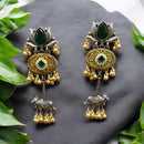 Wearhouse Fashion 2 Tone Plated Pota Stone And Pearls Dangler Earrings