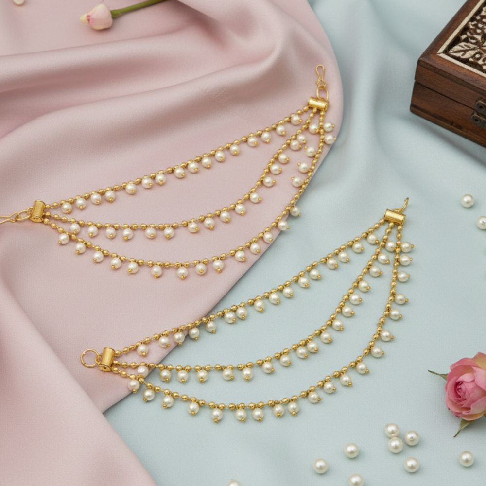 Urthn Traditional 3 Line Kaan Chain\Earchain \ Kan chain (Pack Of 6)