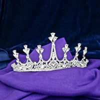 Kriaa Silver Plated White Austrian Stone Crown