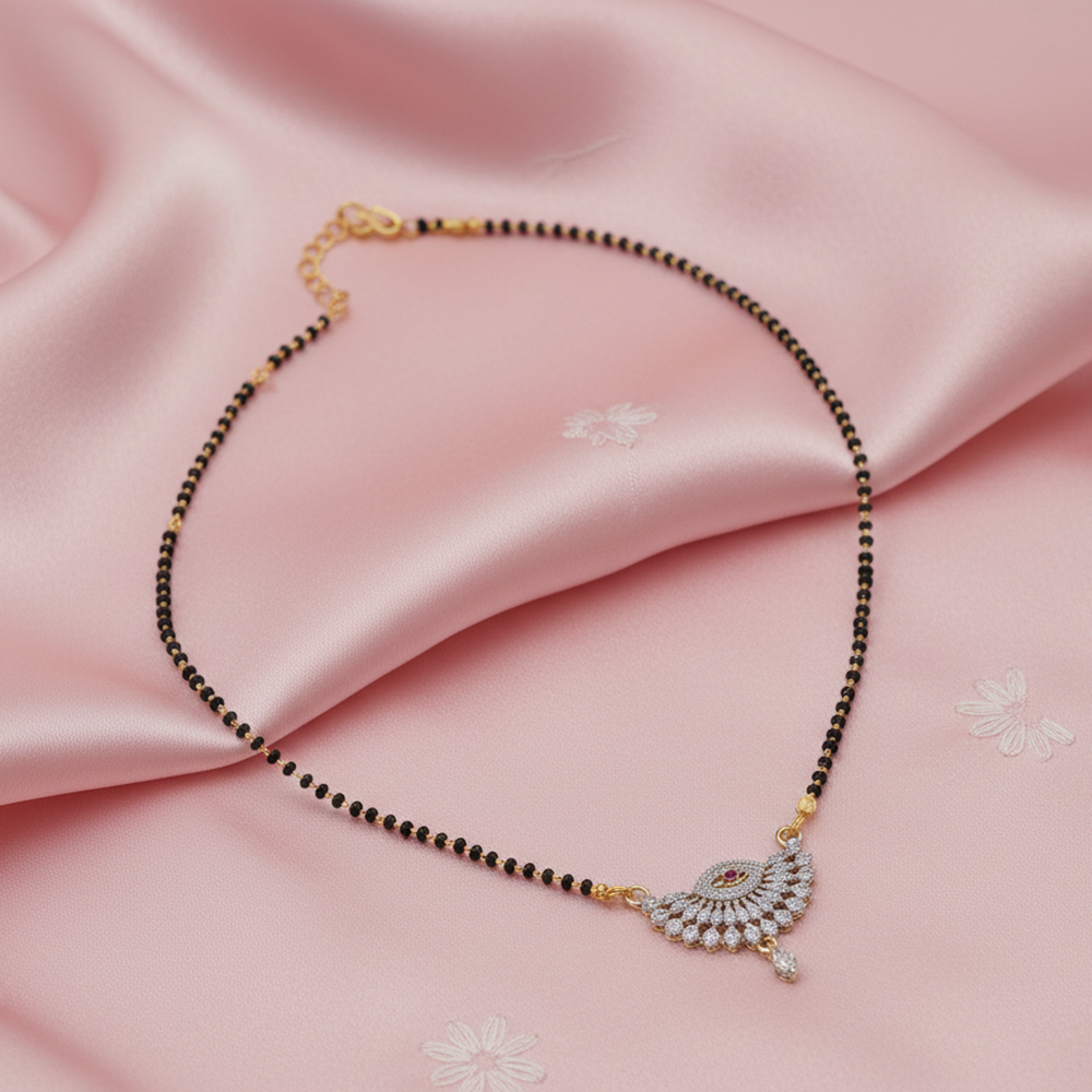 Urthn Classic Black Beads Everyday Mangalsutra (Pack Of 6)